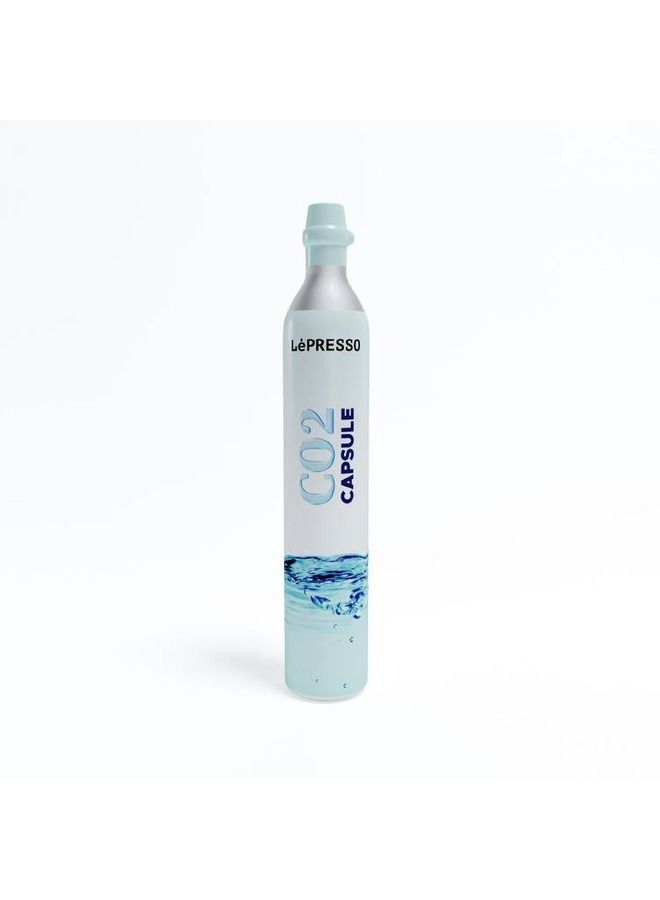 ليبرسو جهاز صنع المياه الغازية مع حامل لزجاجتين (500 مل - 350 مل)، متوافق مع كبسولات ثاني أكسيد الكربون، مصنوع من مادة PET مقاومة للانفجار وخالية من مادة BPA، تفريغ تلقائي للهواء، سهل التنظيف، آمن وسريع لتحويل الماء إلى مياه غازية، يتضمن عبوتين من كبسولات ثاني أكسيد الكربون سعة 0.6 لتر - عبوة فضية - Image 3